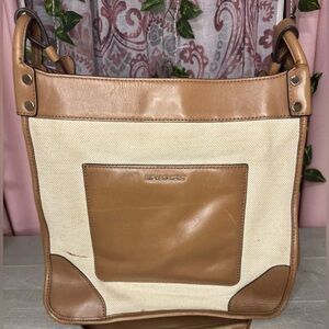 Michael Kors Brown and Cream Crossbody Messenger Bag